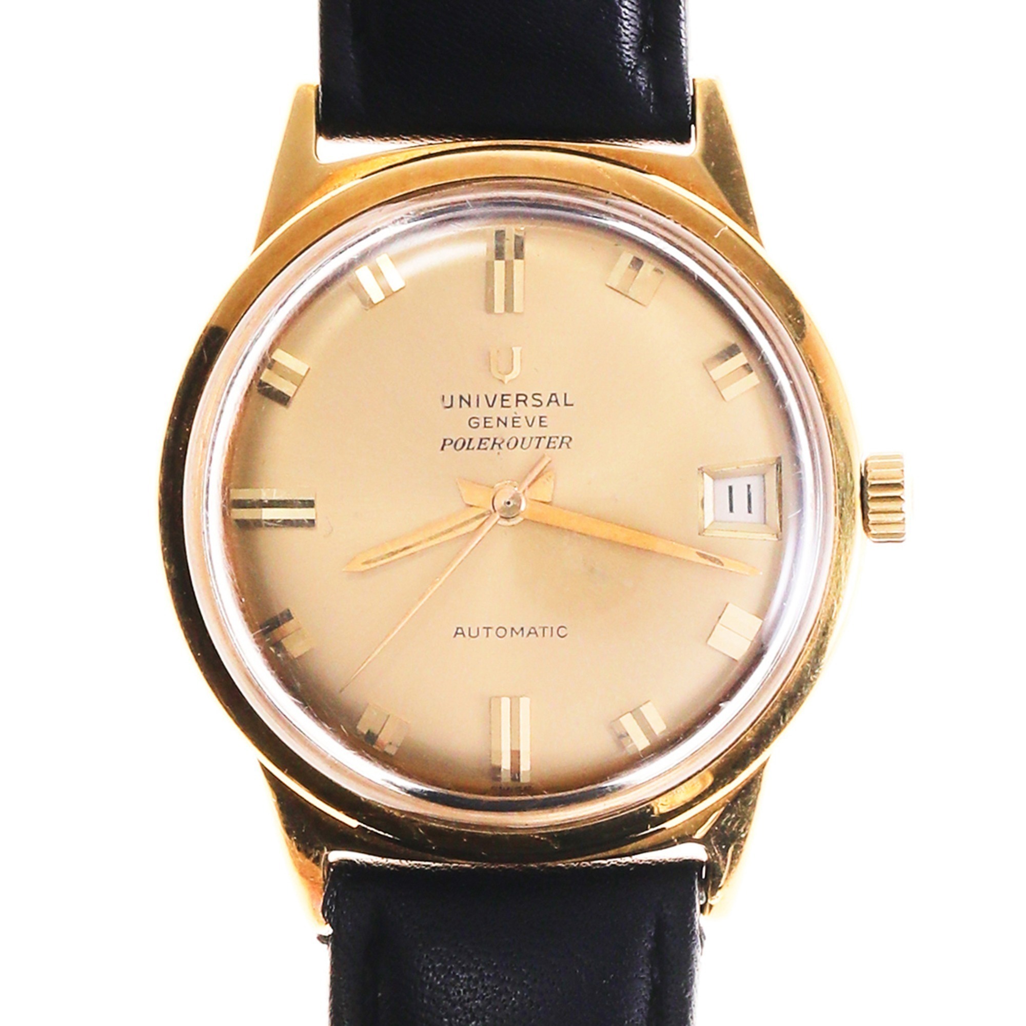 Universal Geneve Polerouter 18K Yellow Gold Automatic Wristwatch with Date
