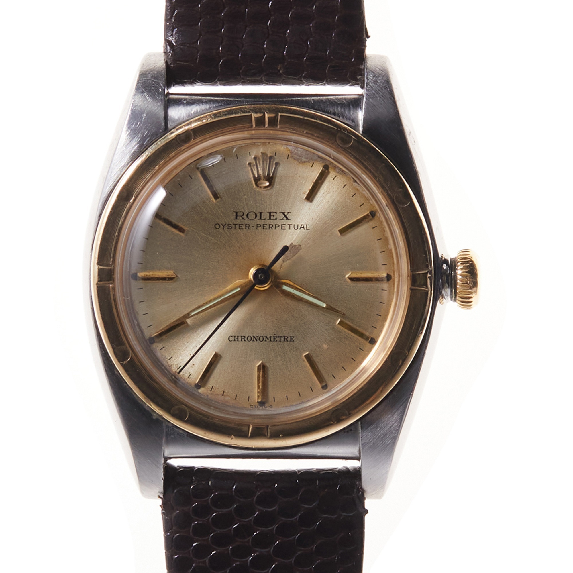 Rolex Steel and Gold Bubbleback Chronometre Wristwatch,