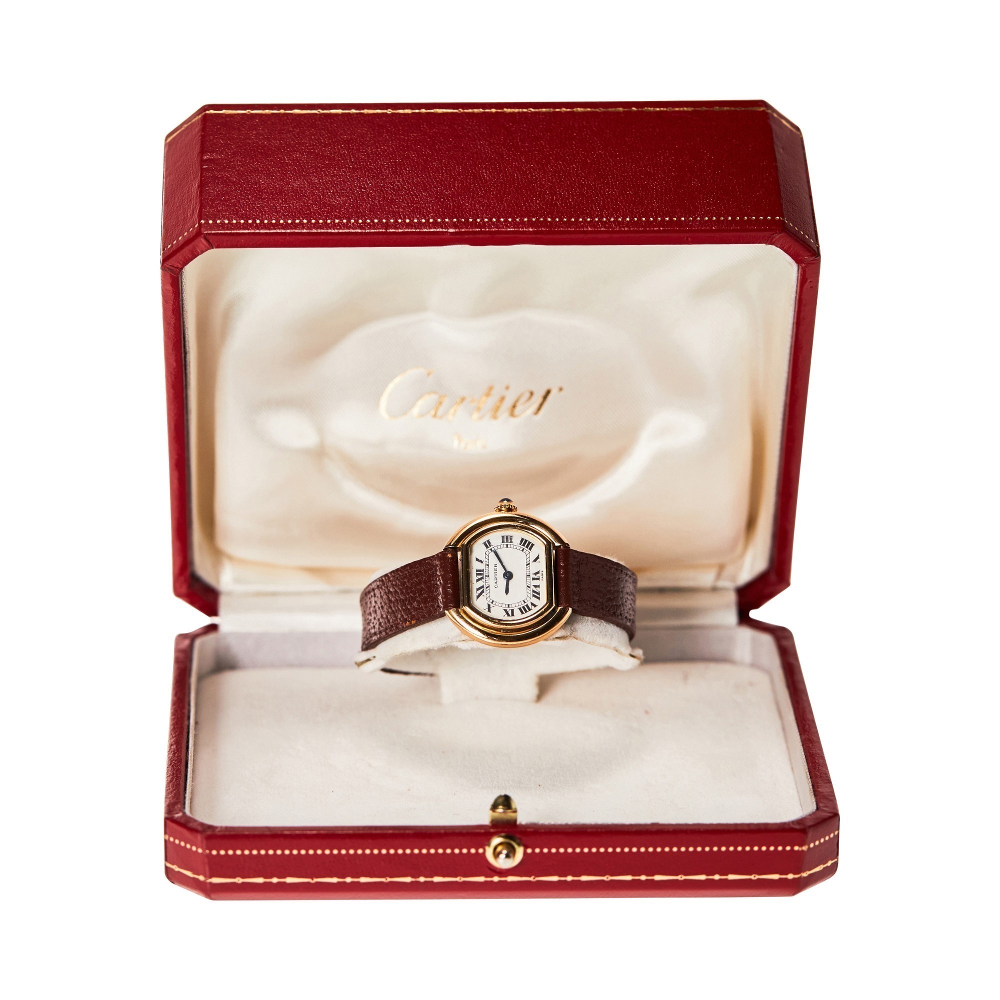 Cartier Ellipse 18K Yellow Gold Lady 's Manual Wind Wristwatch