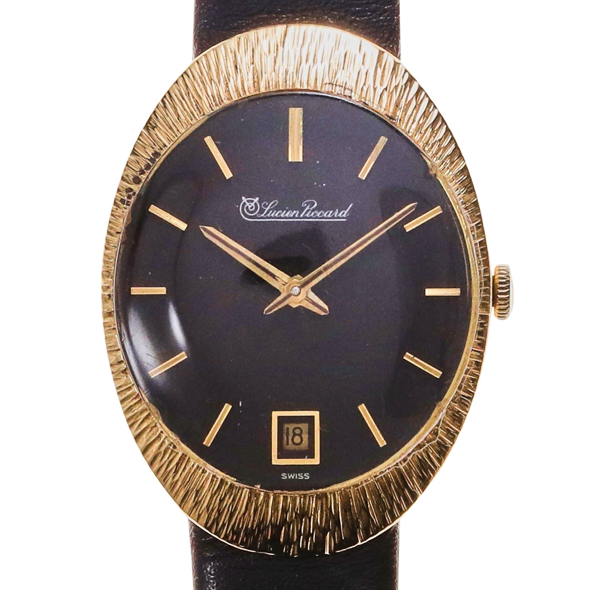 Lucien Piccard 14K Yellow Gold Wristwatch with Date