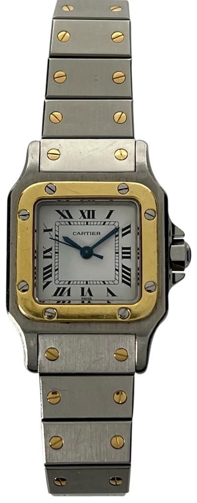 Cartier Santos Steel and 18K Gold Automatic Woman's Wrist Watch