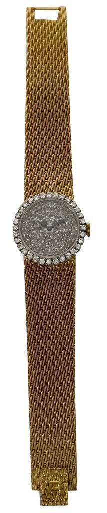 Piaget 18K Yellow Gold Dress Wristwatch with Diamond Bezel and Pave Diamond Dial - 3