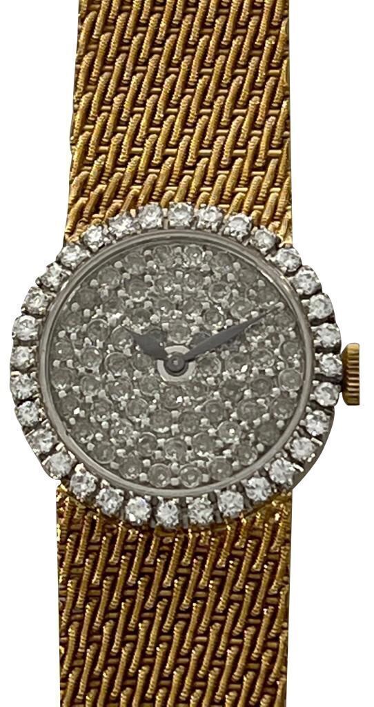 Piaget 18K Yellow Gold Dress Wristwatch with Diamond Bezel and Pave Diamond Dial - 2