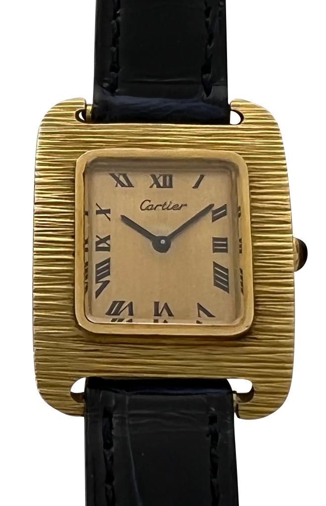 Unusual Cartier 18K Yellow Gold Woman's Wristwatch