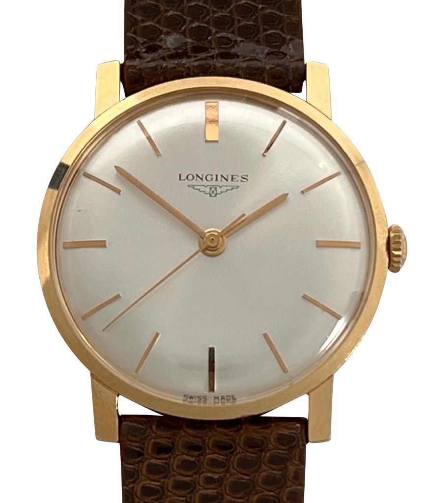 Longines 18k Yellow Gold Men's Wristwatch with Center Sweep Seconds in Original Box