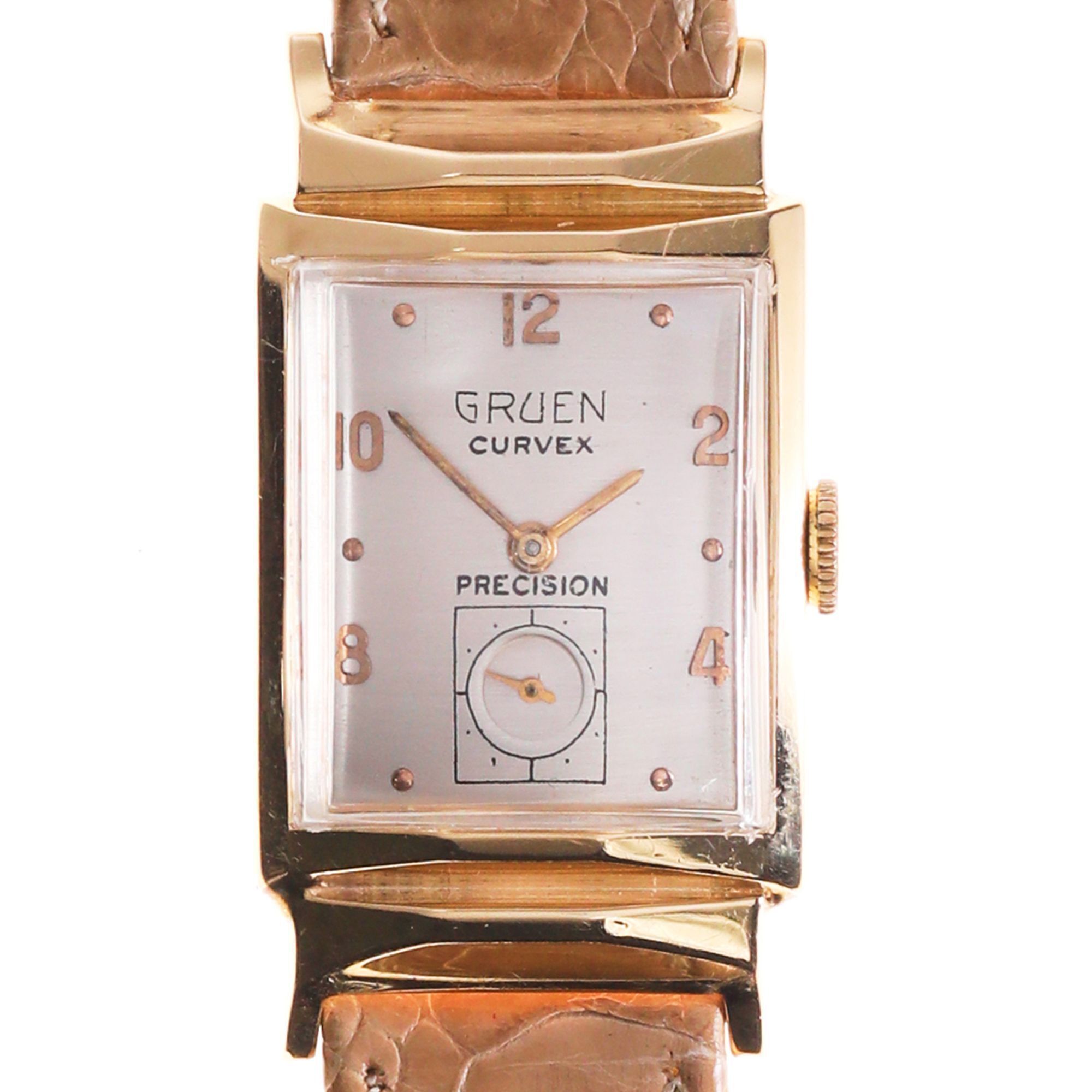 Gruen Curvex Precision14k Yellow Gold Men's Wristwatch