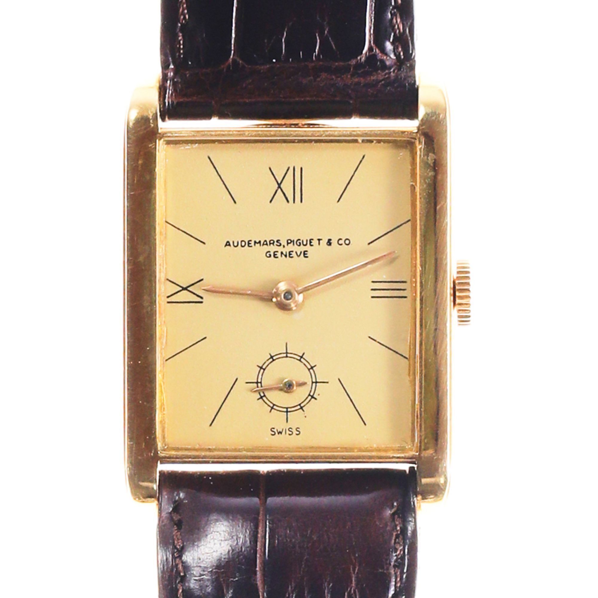 Audemars Piguet 18k Yellow Gold Gentleman 's Square Wristwatch