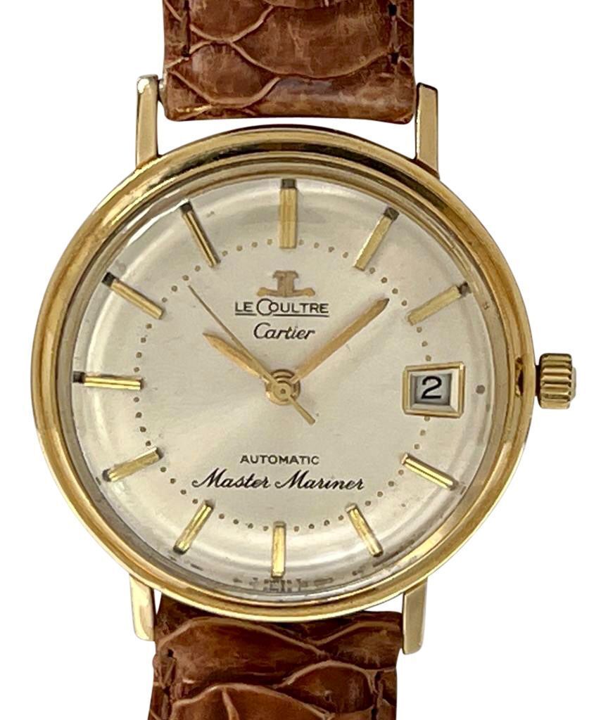 LeCoultre Master Mariner for Cartier 14K Yellow Gold Automatic Wristwatch with Date, Circa 1967