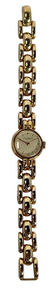 Patek Philippe 18K Yellow Gold Lady's Wristwatch with Retro Style Bracelet