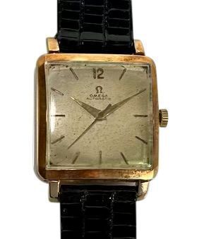 Omega 18K Gold Square Automatic Men's Wristwatch