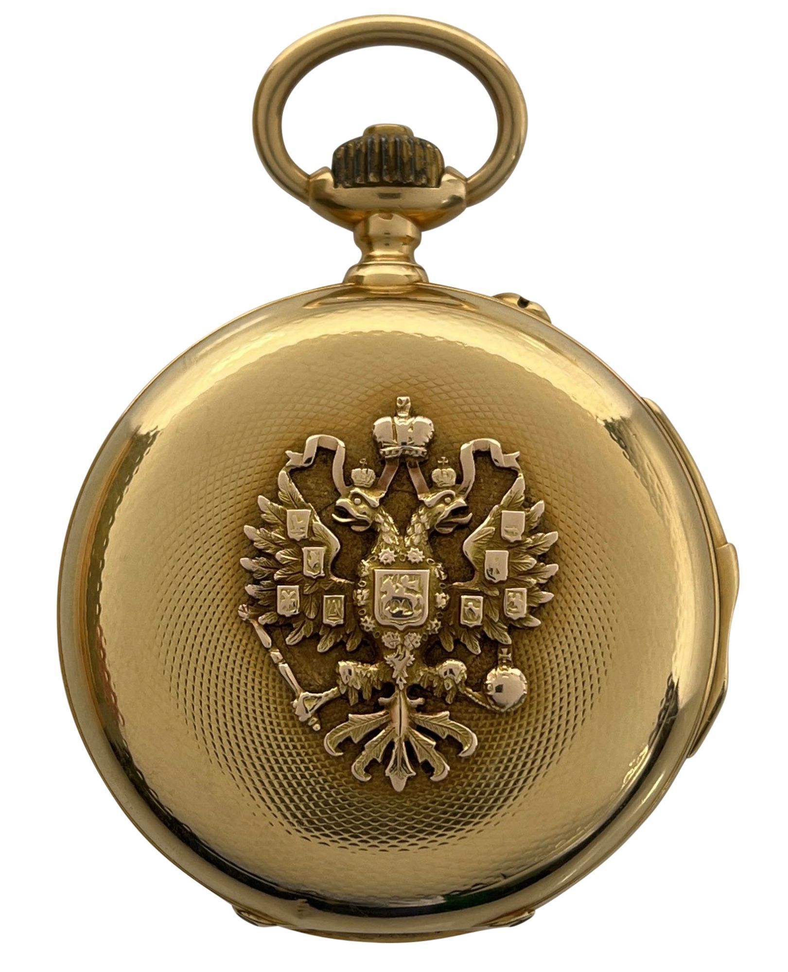 L. Audemars Russian Market Minute Repeater 18K Gold Hunting Case Pocket Watch