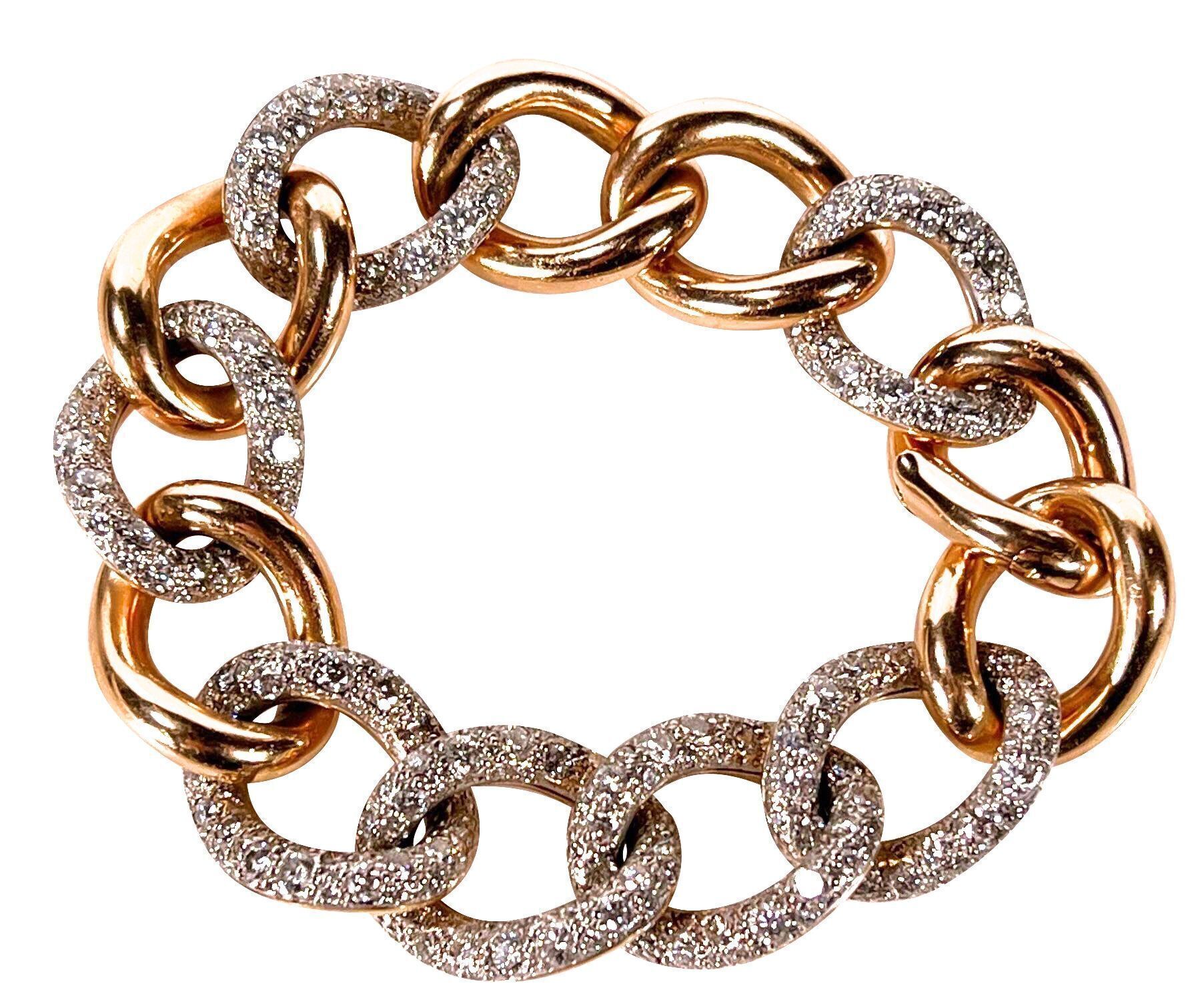 Pomellato Catene 18K Rose Gold Pave Diamond Bracelet