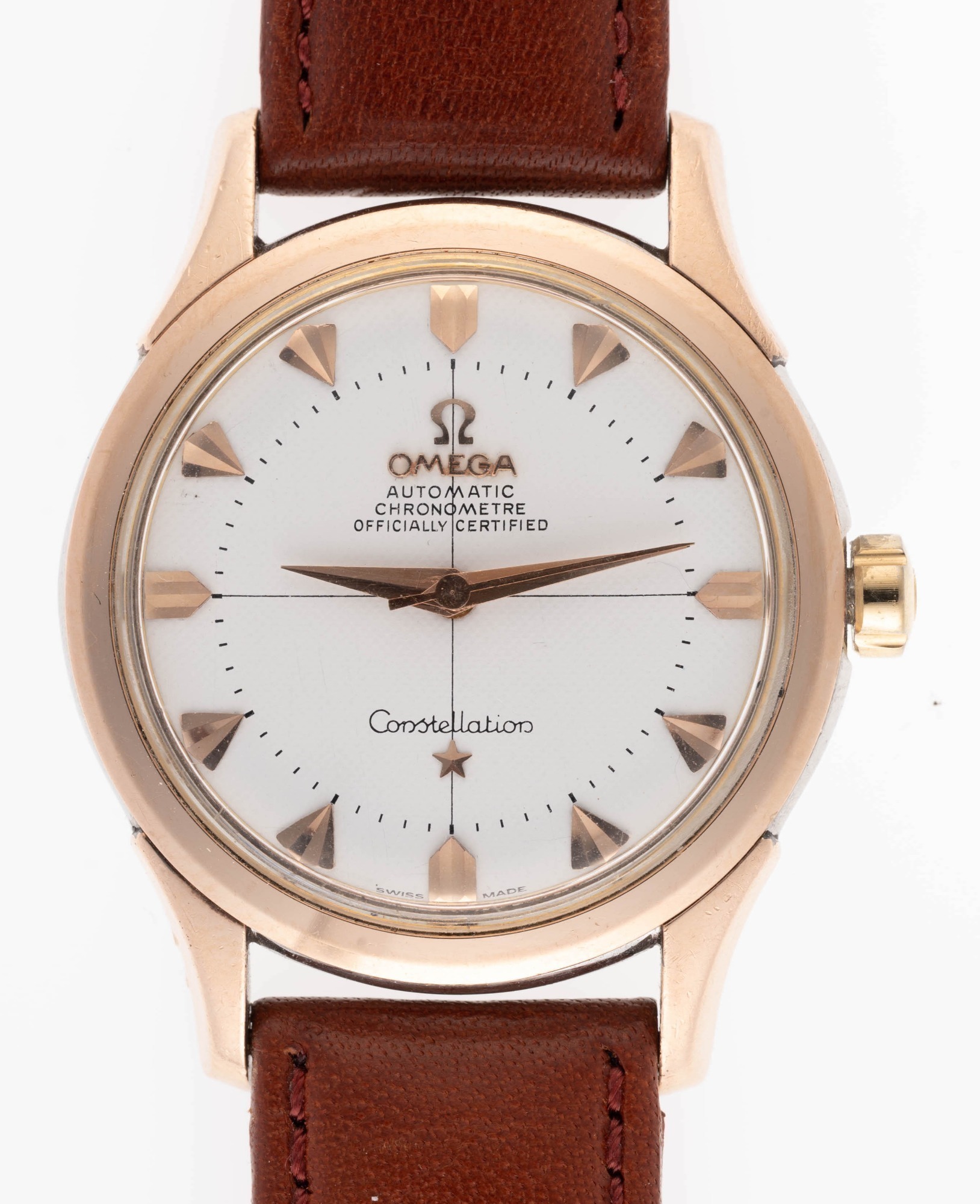 OMEGA CONSTELLATION STEEL AND ROSE GOLD CHRONOMETER WRISTWATCH