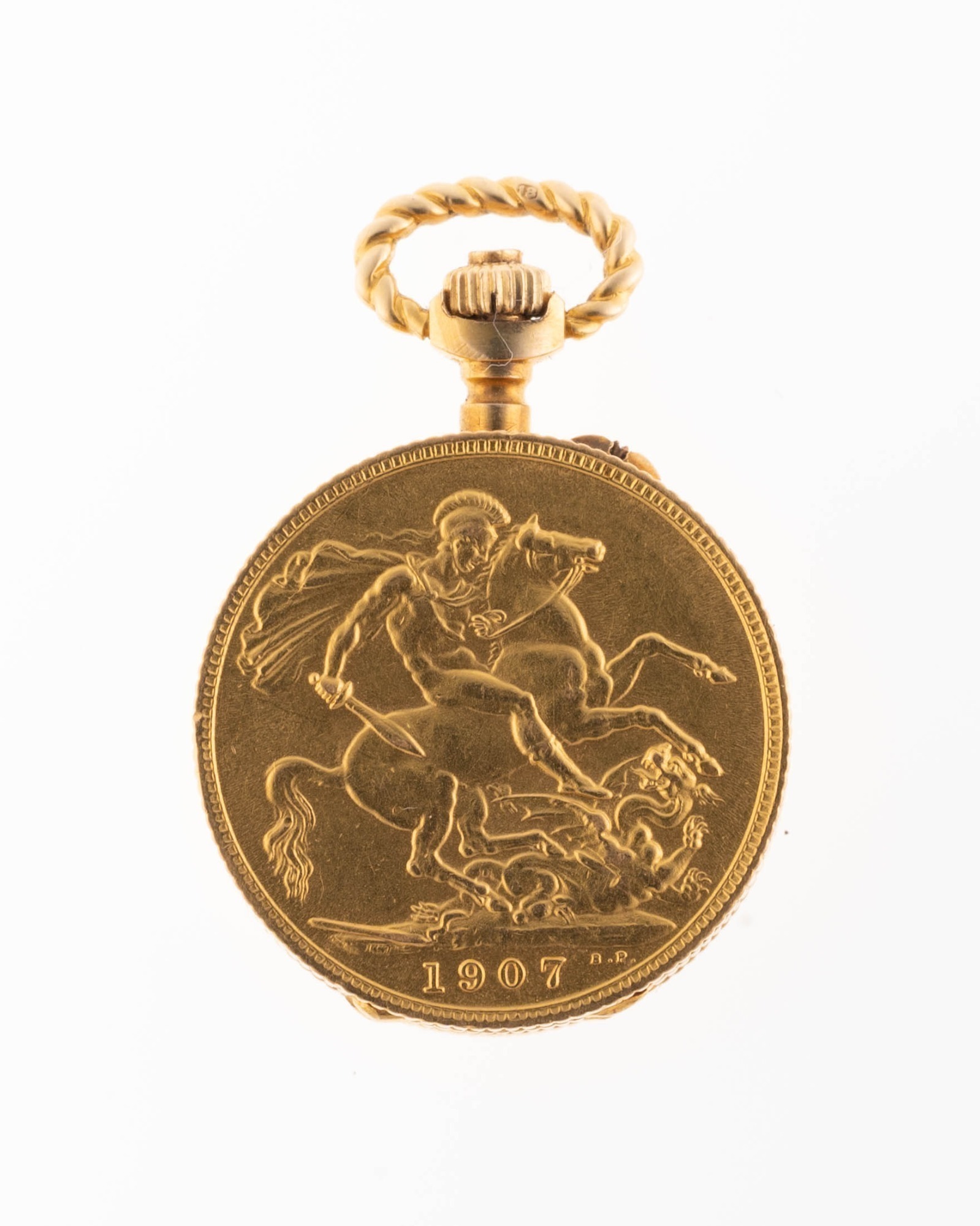 UNUSUAL GOLD SOVEREIGN PENDANT WATCH BY L. VRARD & CO.