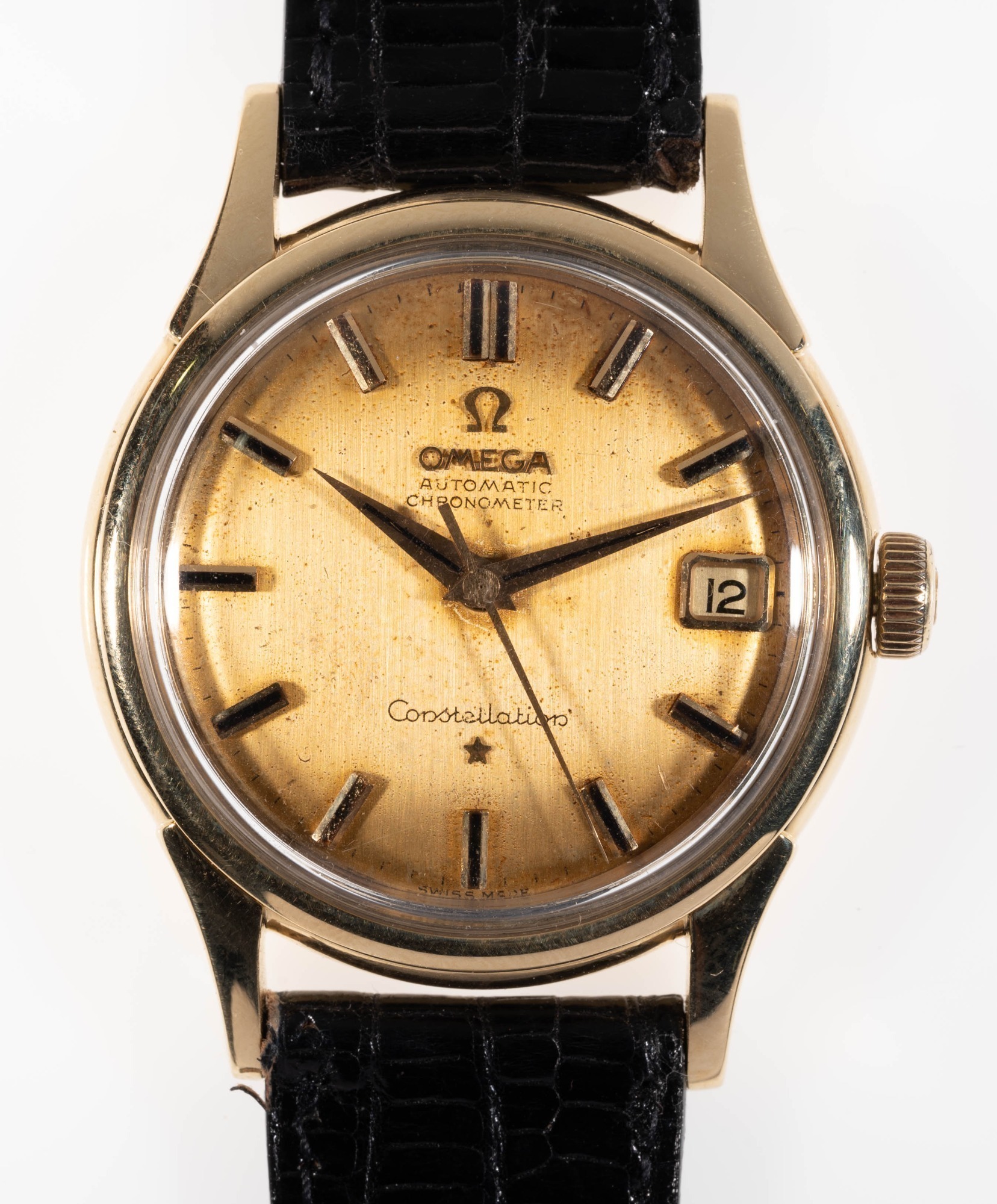 OMEGA CONSTELLATION 18K YELLOW GOLD AUTOMATIC CHRONOMETER GRADE WRISTWATCH WITH DATE