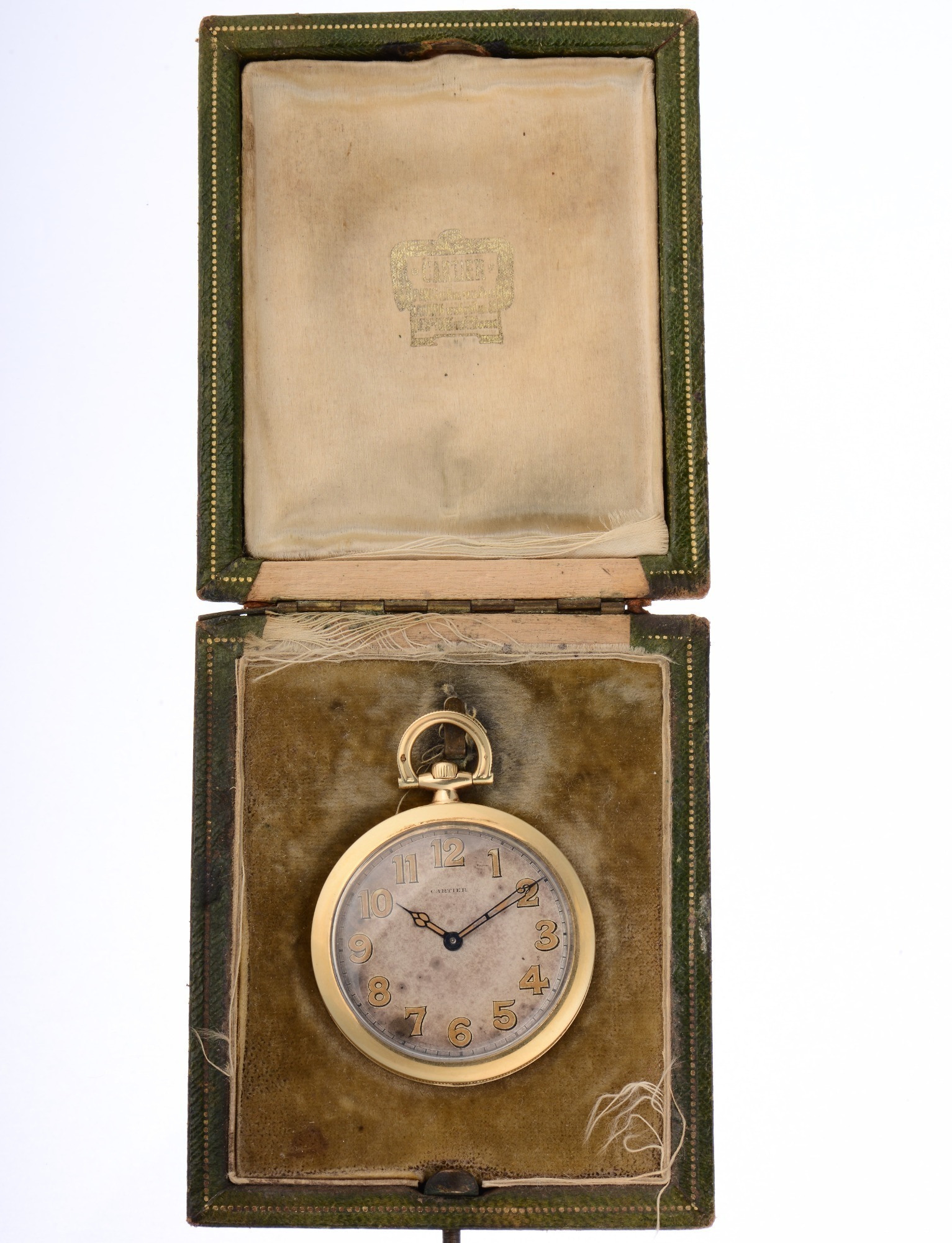 Cartier EWC 18K Gold Art Deco Pocket Watch In Original Box