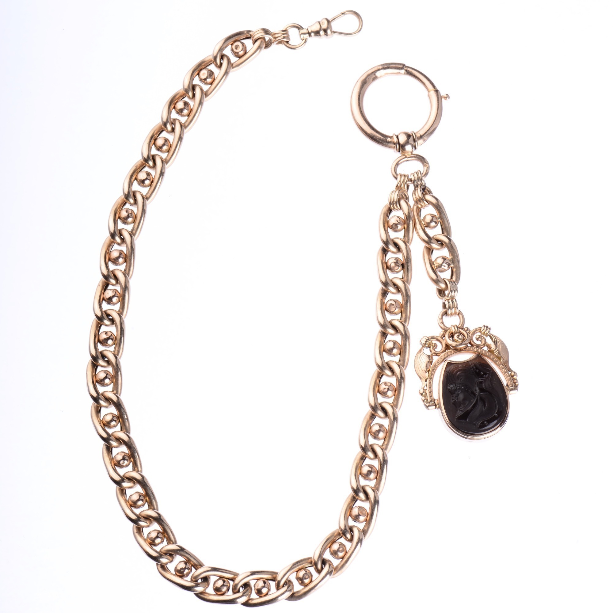 Watch Chain With Agate Fob