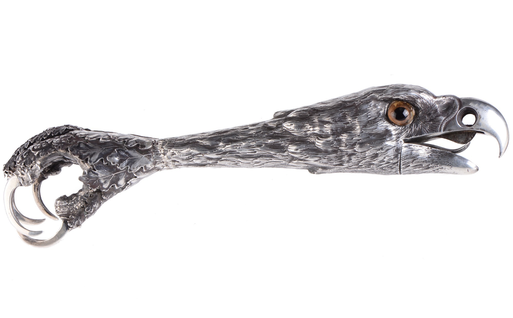 Continental Silver Cigar Cutter In The Form of An Eagle Head And Claw