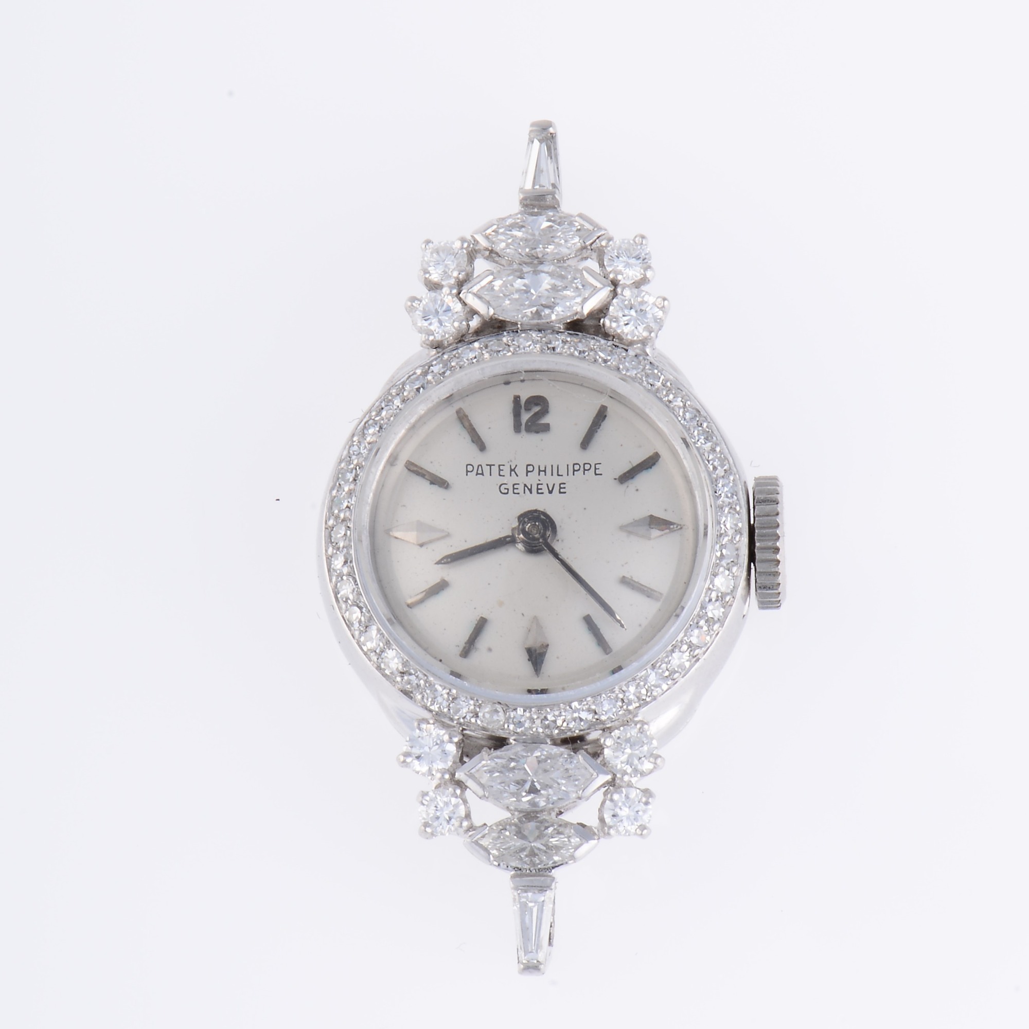 Patek Philippe Platinum And Diamond Ladies Wristwatch