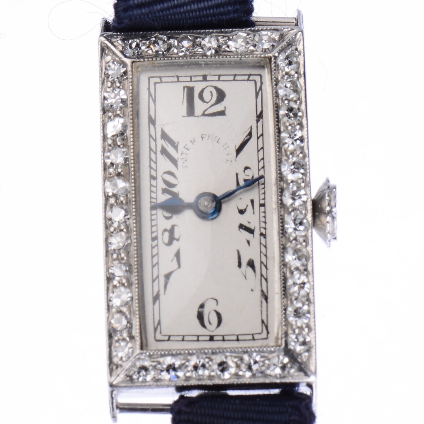 Patek Philippe Art Deco Platinum and Diamond Ladies Wristwatch with Extract