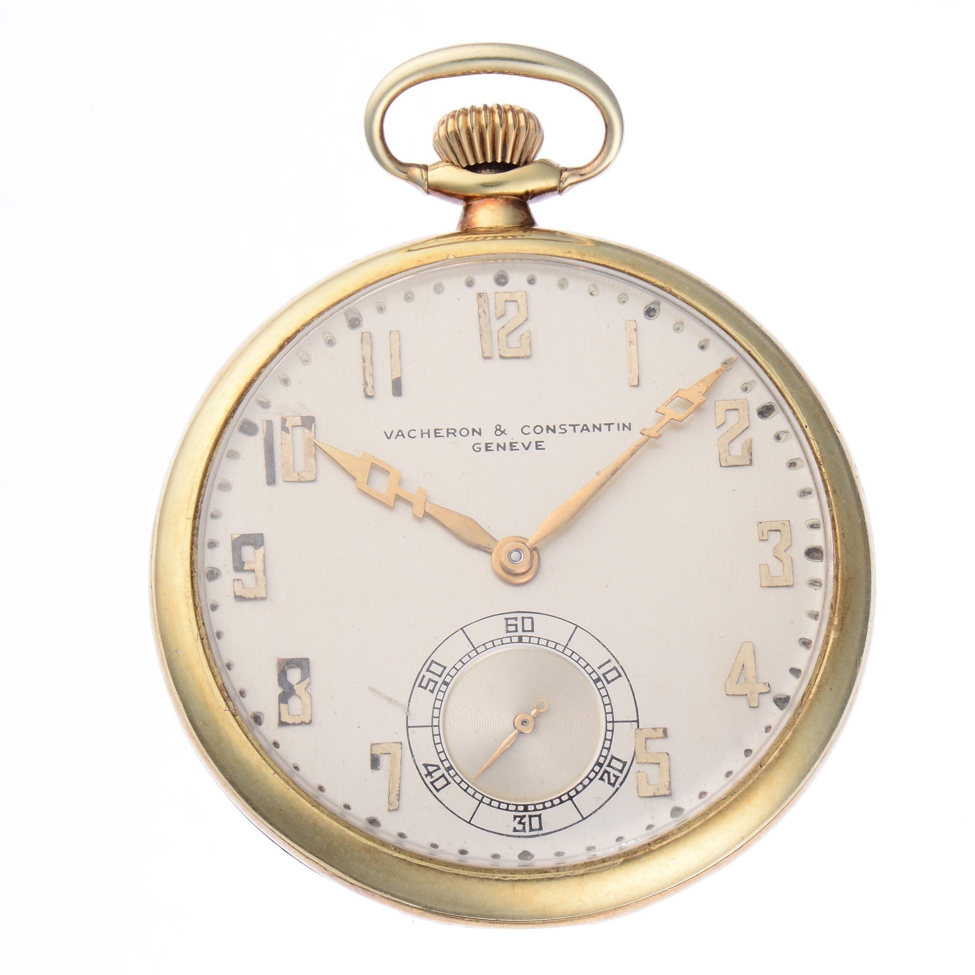 Vacheron and Constantin 18K Gold Art Deco Mens Dress Pocket Watch