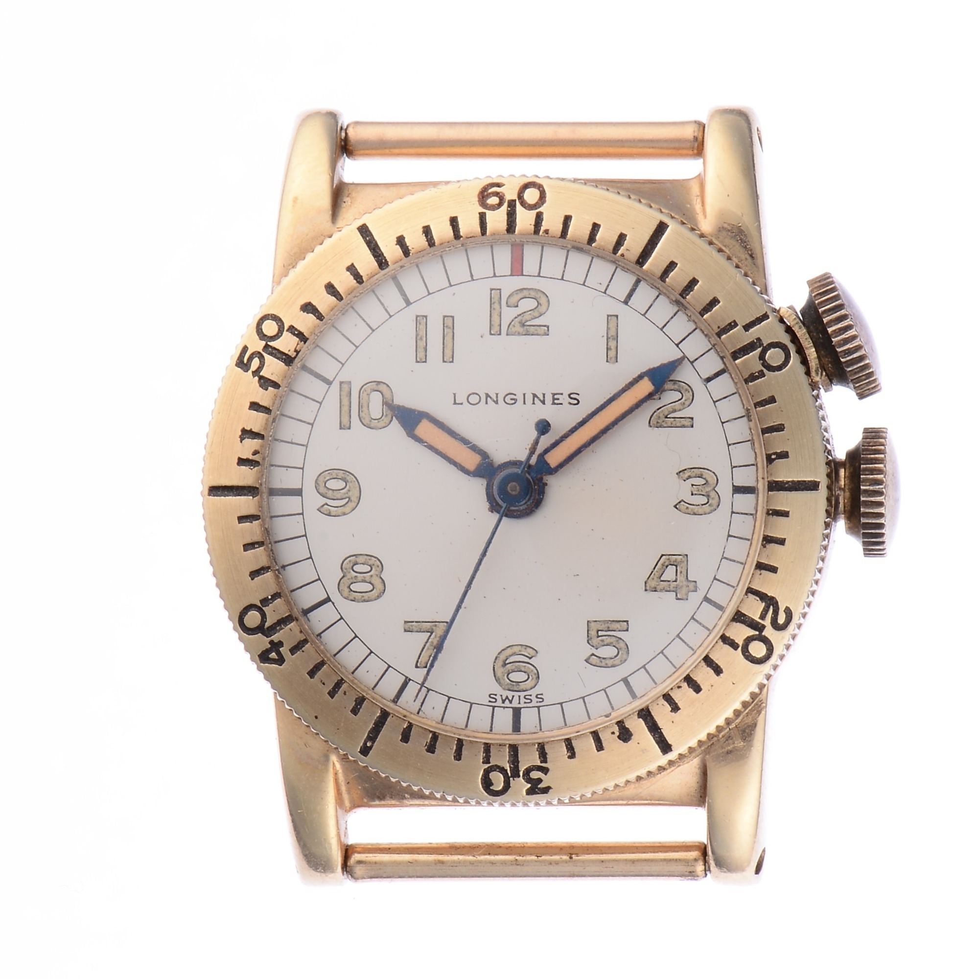 Longines - Weems 14K Gold Seconds Setting Navigation World War II Wristwatch