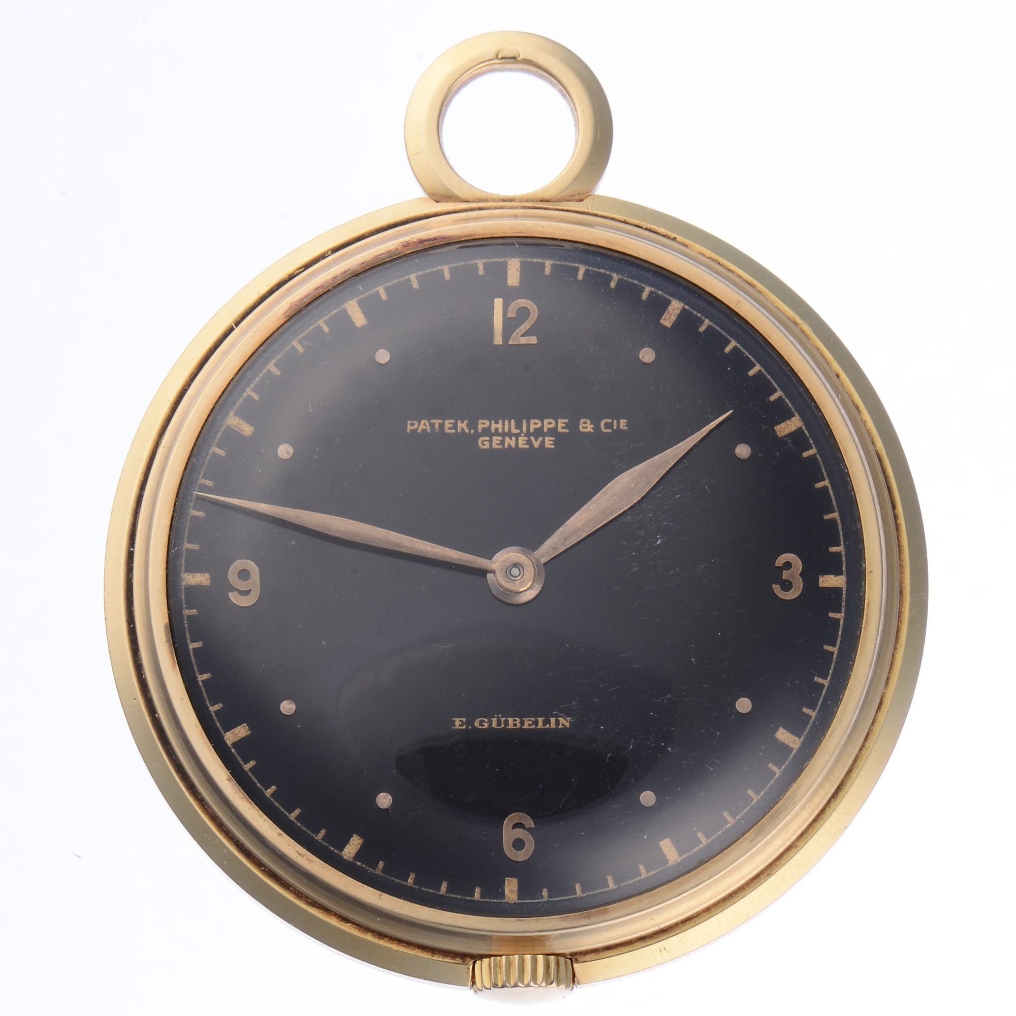 Patek Philippe For Gubelin 18K Gold Large Pendant Watch With Black Dial