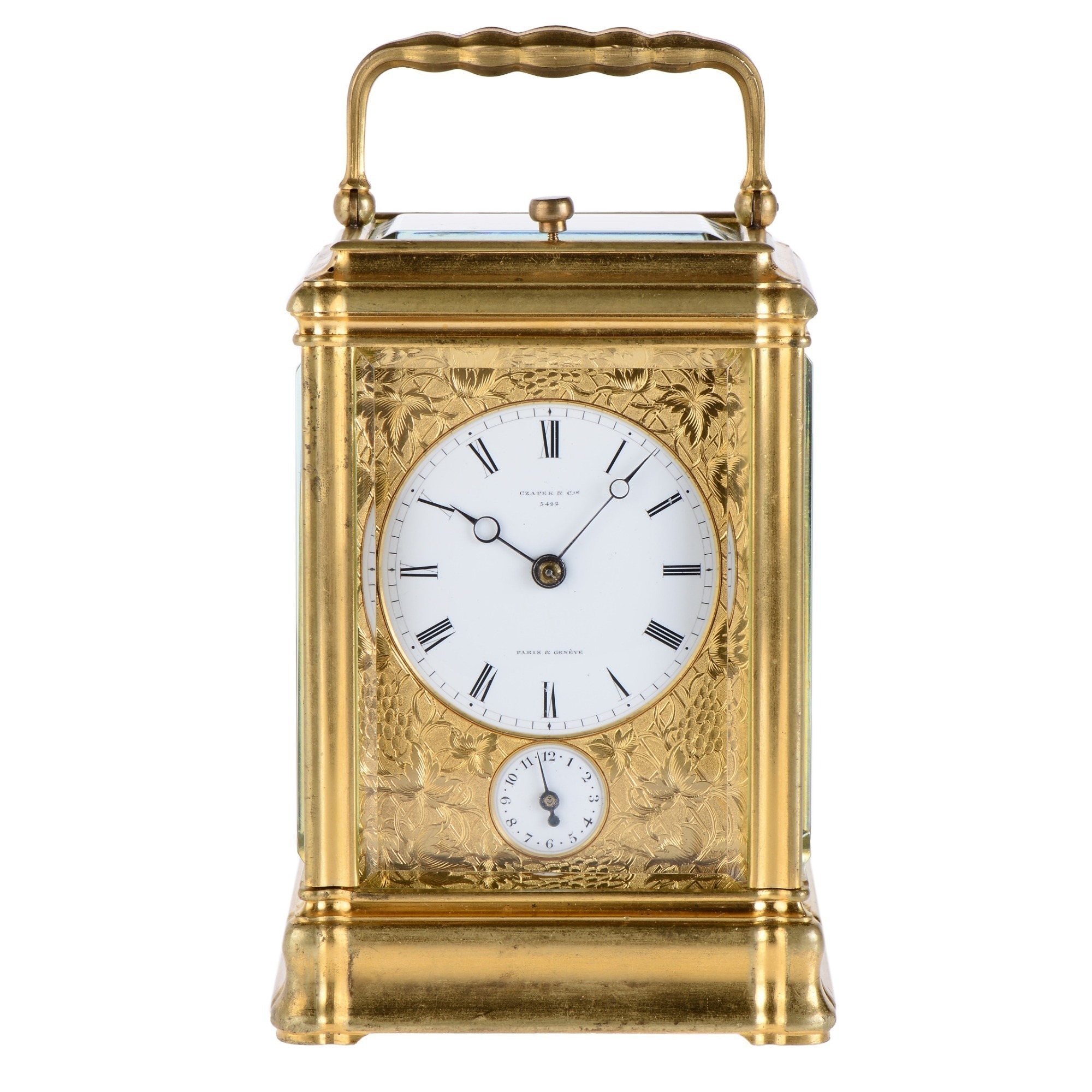 RARE Patek Philippe and Czapek Grande et Petite Sonnaire Repeater Carriage Clock With Alarm