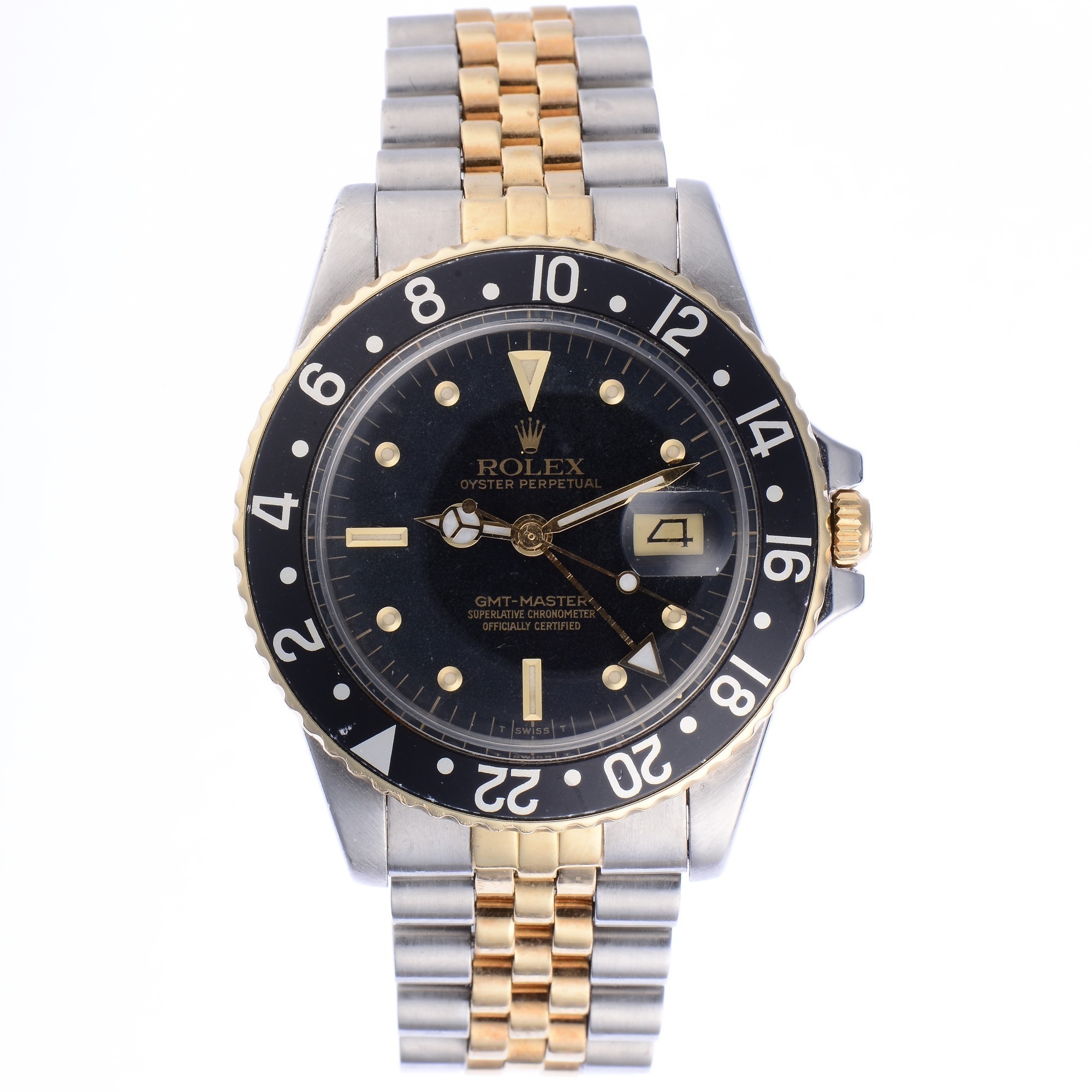 Rolex GMT-Master Ref. 16753 Steel and Gold Wristwatch with Nipple Dial