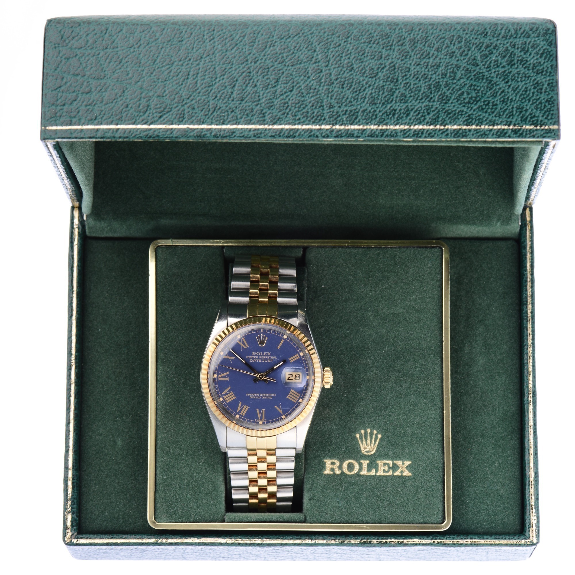 Rolex Buckley Dial Ref. 16013 Datejust Steel and Gold Wristwatch