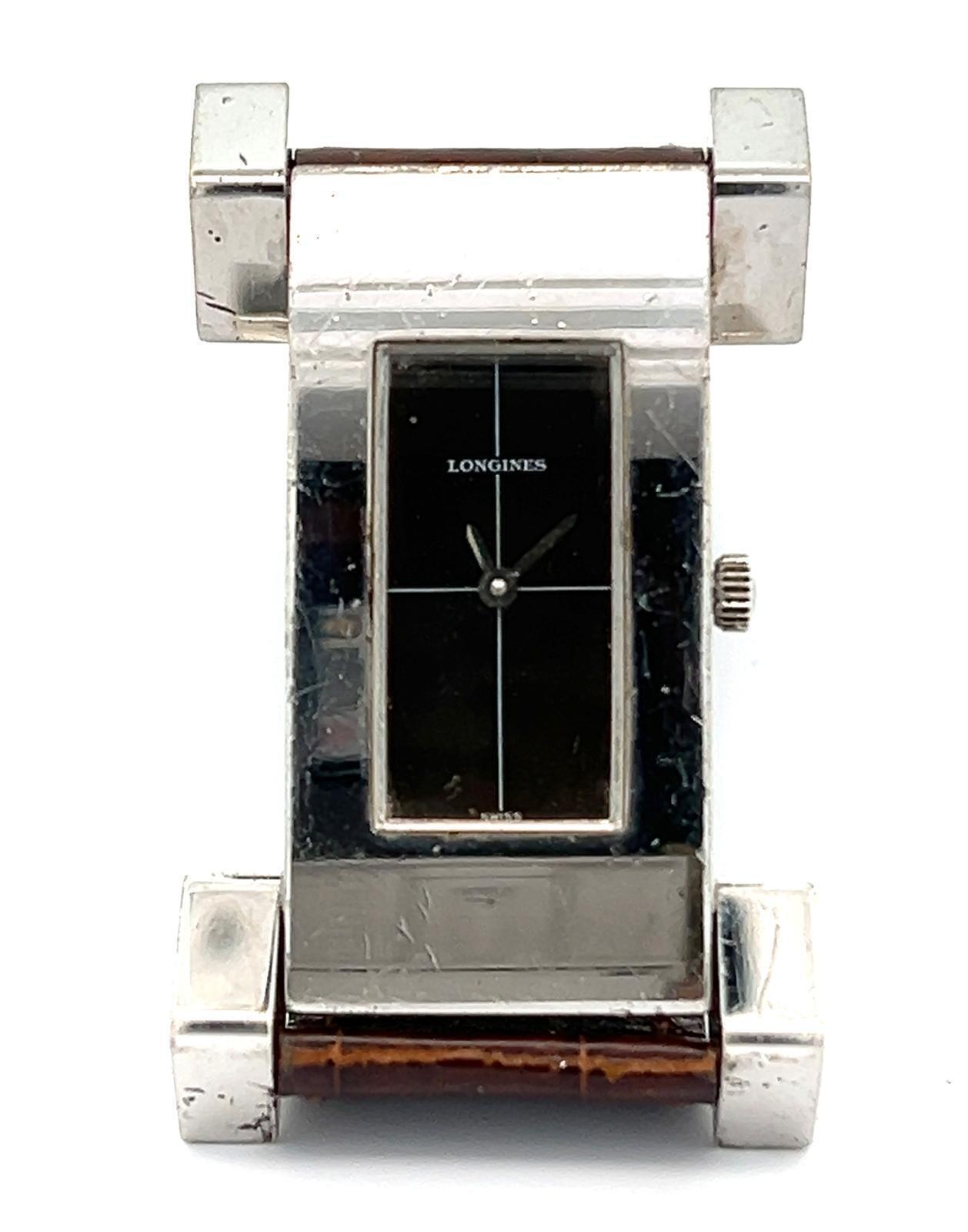 LONGINES - SERGE MANZON REF 5015 STERLING SILVER CUBIST WRISTWATCH, CIRCA 1974