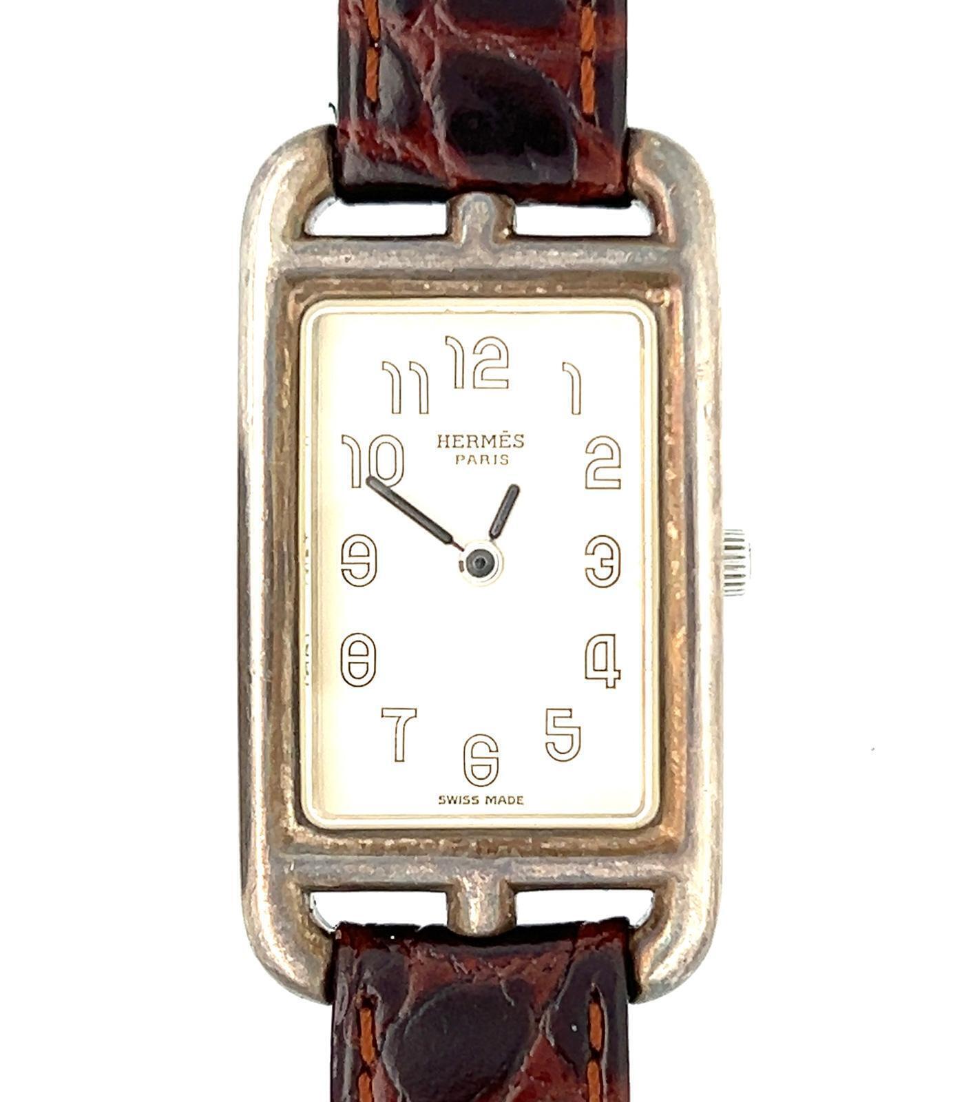 HERMES NANTUCKET STERLING SILVER LADIES WRISTWATCH, CIRCA 2000