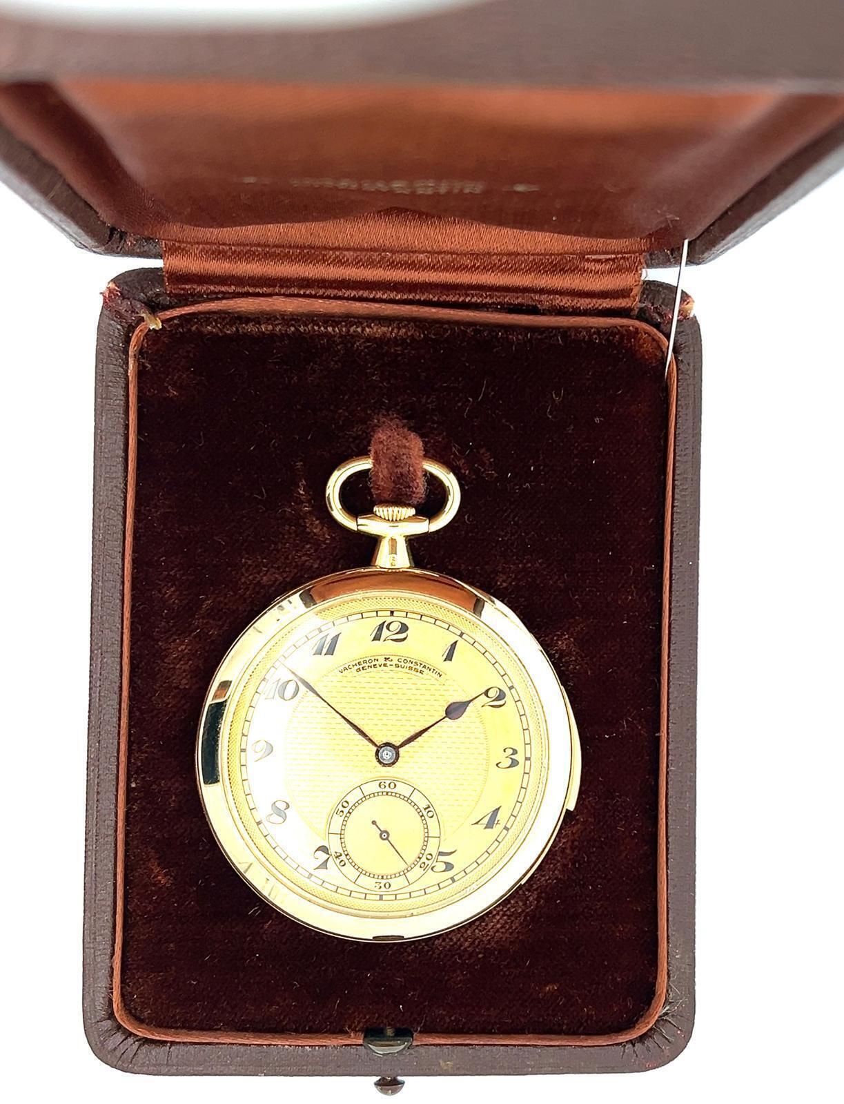 VACHERON AND CONSTANTIN MINUTE REPEATER 18K YELLOW GOLD POCKET WATCH, CIRCA 1918