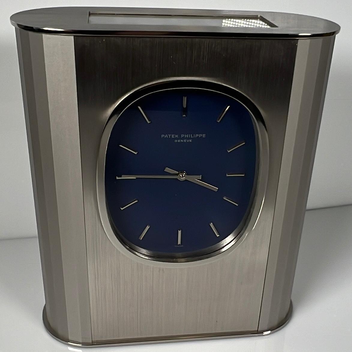 RARE PATEK PHILIPPE SOLAR ELLIPSE DESK CLOCK FULL SET