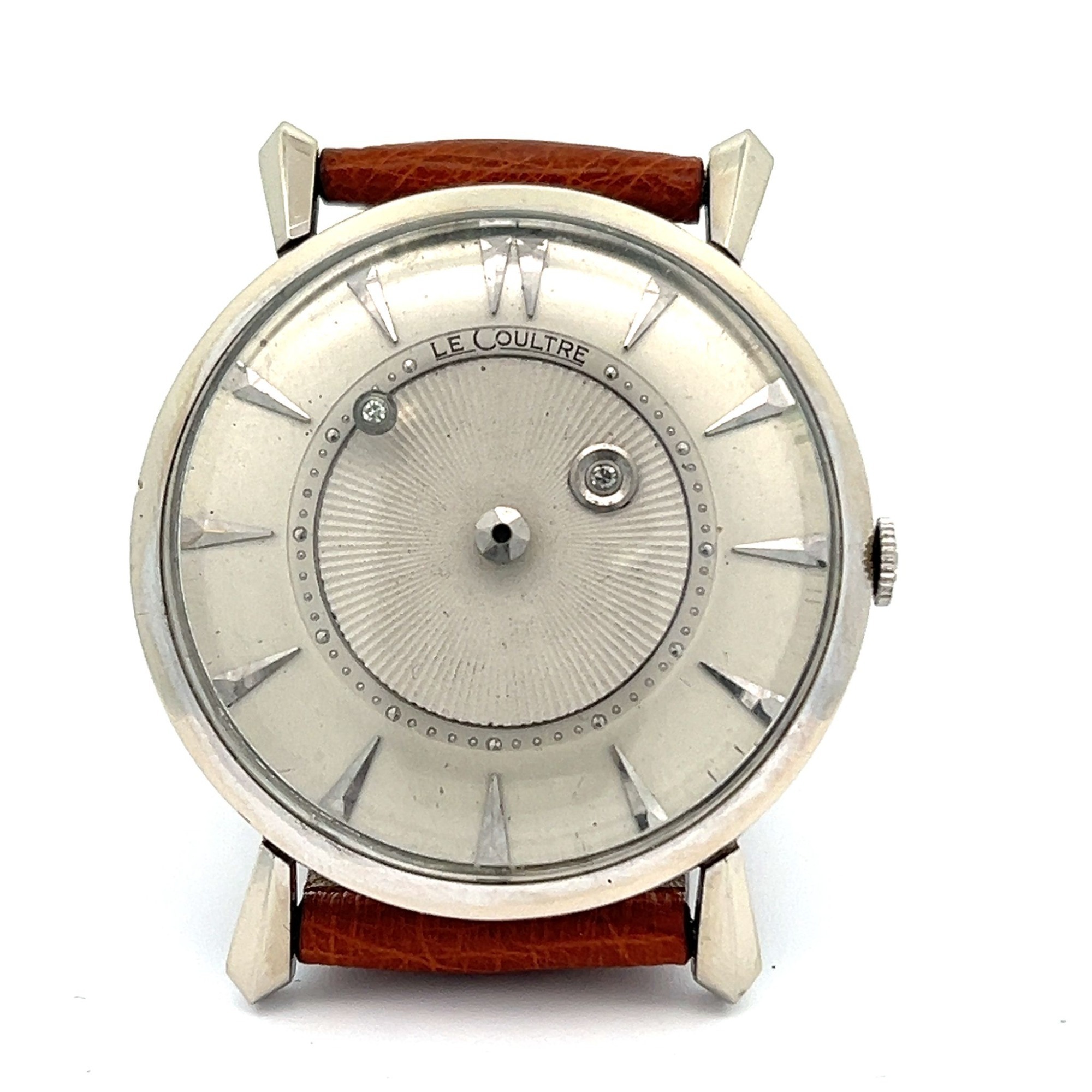 LE COULTRE MYSTERY DIAL 14K WHITE GOLD WRISTWATCH, CIRCA 1950’S