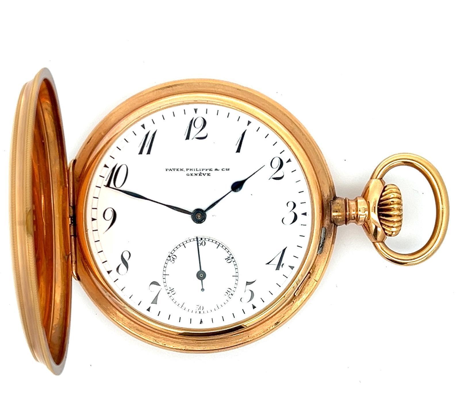 PATEK PHILIPPE 18K ROSE GOLD HUNTING CASE POCKET WATCH, CIRCA 1905