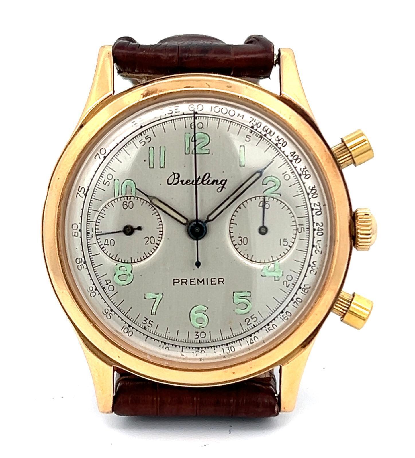 BREITLING PREMIER REF. 777 18K ROSE GOLD CHRONOGRAPH, CIRCA 1945