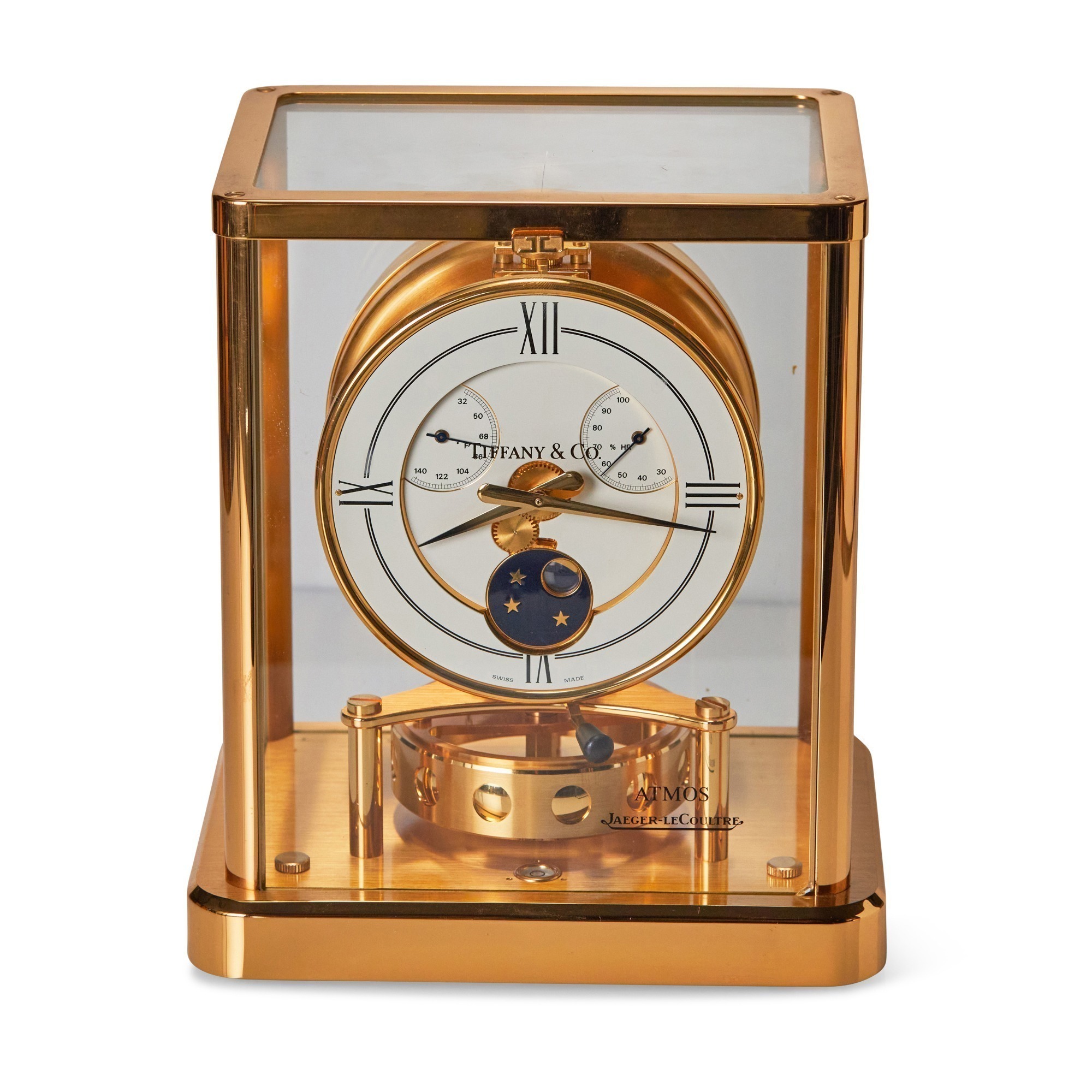 Jaeger-LeCoultre for Tiffany & Co. Atmos Elysee Perpetual Motion Mantle Clock, Circa 1997